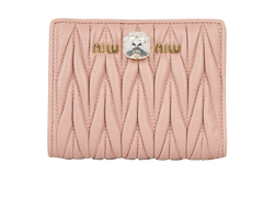 Miu Miu Matelasse Wallet, Leather, Pink, 3*